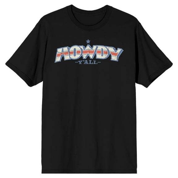 Western Howdy Men's Black Short Sleeve Crew Neck Tee-3XL