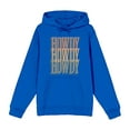thumbnail image 1 of Western Howdy Repeat Text Adult Blue Long Sleeve Hoodie-Medium, 1 of 3