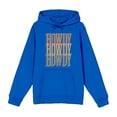 thumbnail image 1 of Western Howdy Repeat Text Adult Blue Long Sleeve Hoodie-XL, 1 of 7