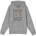 thumbnail image 1 of Western Howdy Repeat Text Long Sleeve Adult Hooded Sweatshirt-3XL-Heather Gray, 1 of 6