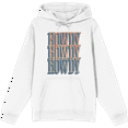thumbnail image 1 of Western Howdy Repeat Text Long Sleeve Adult Hooded Sweatshirt-Medium-White, 1 of 3