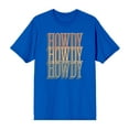 thumbnail image 1 of Western Howdy Repeat Text Men's Blue Crew Neck Short Sleeve Tee-XXL, 1 of 1