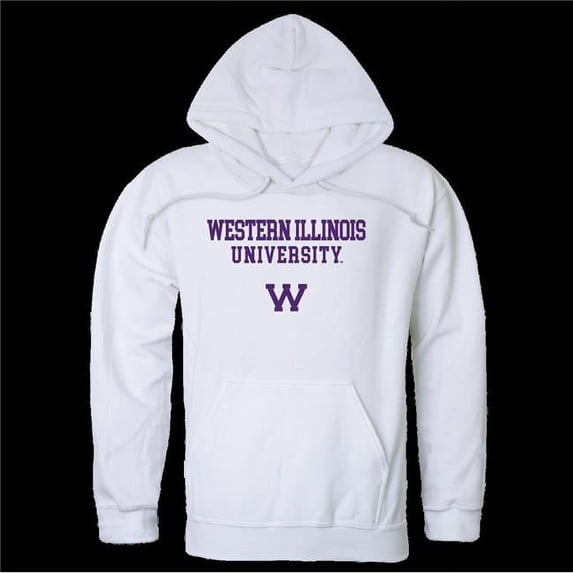 Western Illinois University Leathernecks Seal Hoodie, White - Medium