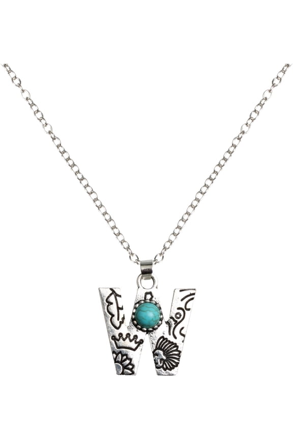 Western Initial Necklace A-Z Letter Pendant Necklace Exaggeration Boho Statement Necklace for Women[e231]