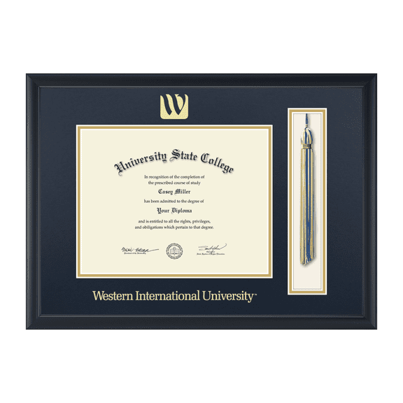 Framerly - Western International Tassel Diploma Frame In Black Moulding