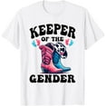 Western Keeper of the Gender Cowboy Boots Gender Reveal TShirt