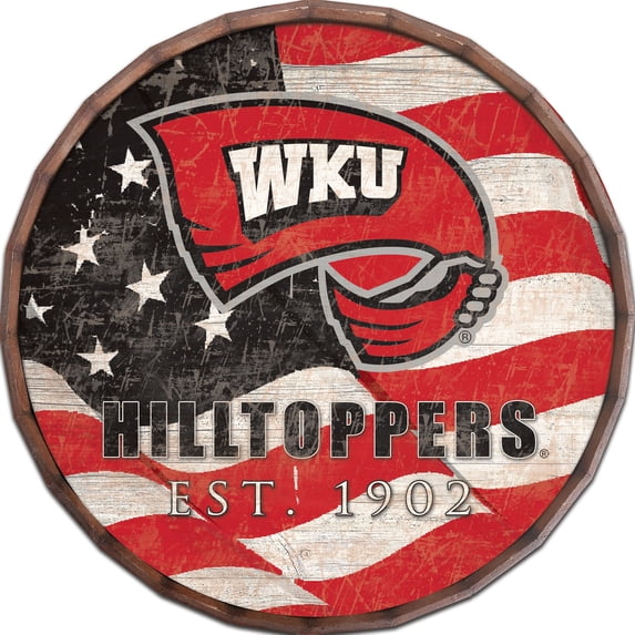 Western Kentucky Hilltoppers 16" Flag Barrel Top Sign