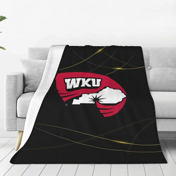 Western Kentucky University Fleece Blanket, Very Soft Microfiber Flannel Blanket for Couch Warm and Cozy for All Seasons