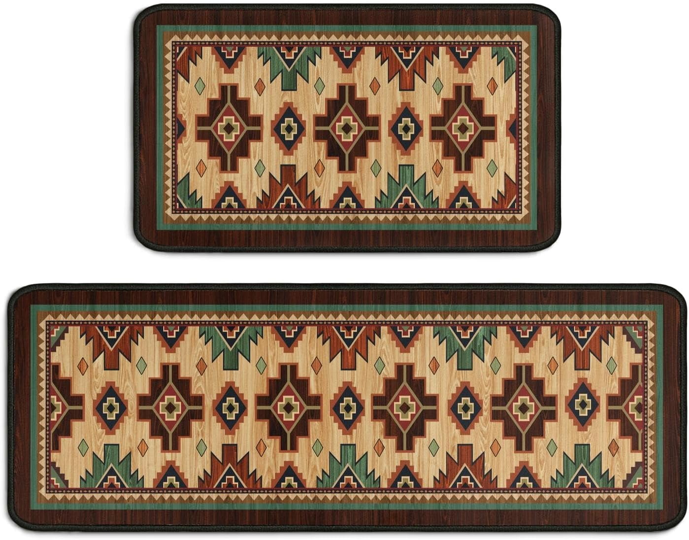 Western Kitchen Rugs and mats Set of 2, NonSlip Washable Kitchen mats