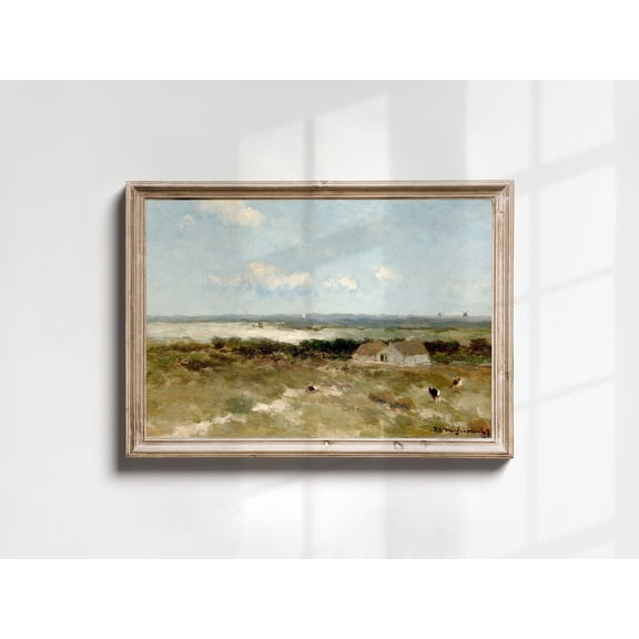 Western Landscape, Vintage Southwestern Original Art Poster, Rustic Farmhouse Decor, Cottage Core Ranch Decor, Able Art, Unframed Canvas Size 8x12