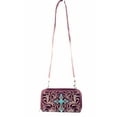 thumbnail image 1 of Western Laser Cut Floral Agate Cross Double Zipper Womens Wallet/Crossbody Bag, 1 of 6