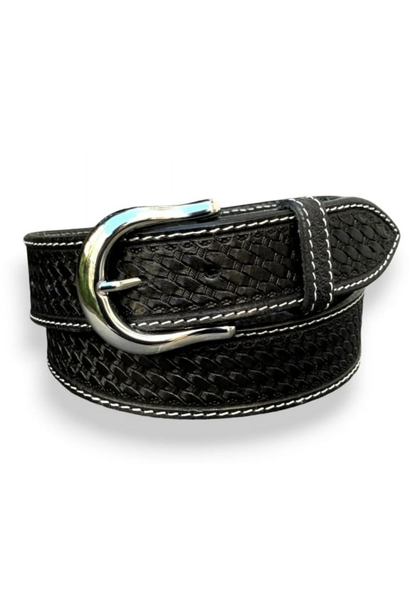 Western Leather Belt for Men Cowboy Handmade Belt with Removable Buckle Tooled 1.5” Wide