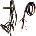 thumbnail image 1 of Western Leather Bridle – Bitless Training Sidepull with Reins, 1 of 6