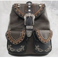 thumbnail image 1 of Western Leather Buckle Backpack, 1 of 1