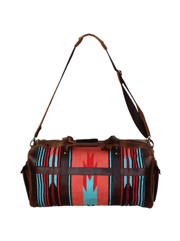 Western Leather Handwoven Travel Weekender Carry-On Duffle Bag 103RT31