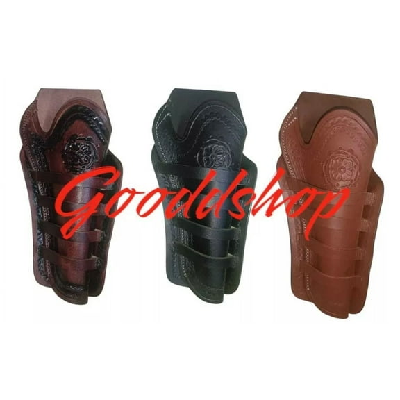 Western Leather Holster Gun Belt Cowboy Revolver Pistol Colt SASS Fast Draw