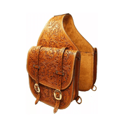Western Leather Saddle Bags for Horse | Durable Handmade Equestrian Saddle Panniers | Trail Riding & Ranch Use