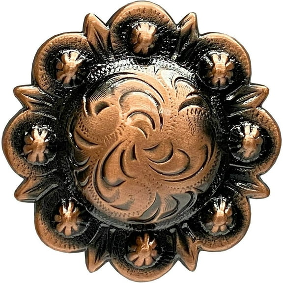 Western LeatherCraft Headstall Belt Conchos Berry Conchos screwback Pack of 5 PCS-Copper, 1"