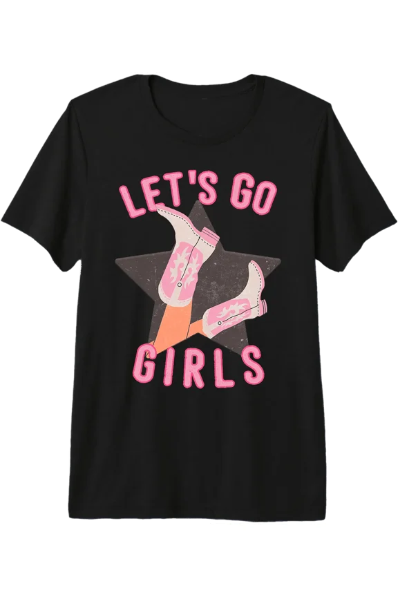 Western Let's Go Girls Bridal Bachelorette Party Matching Premium Tri-Blend T-Shirt
