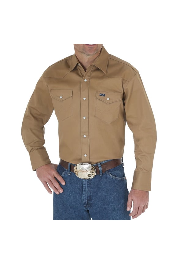 Western Light Brown Cotton Work Shirt
