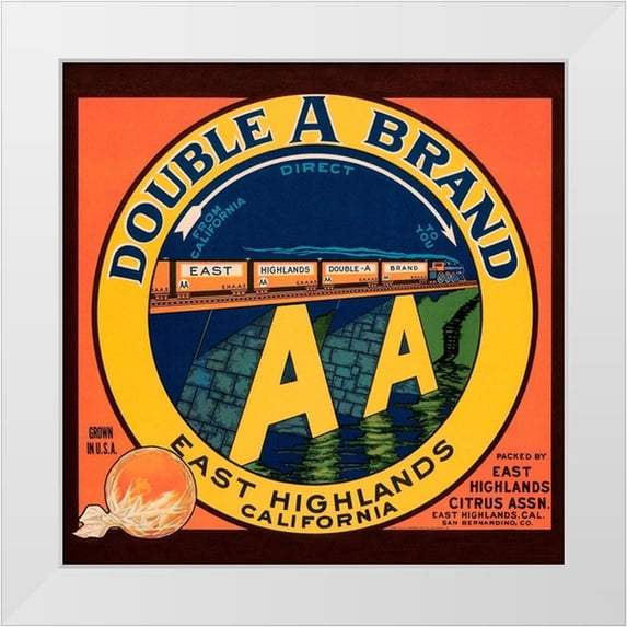 Western Litho 12x12 White Modern Wood Framed Museum Art Print Titled - Double A Brand Oranges