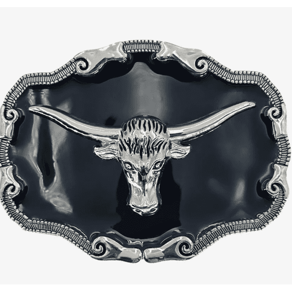 Coool by Coool Longhorn Bull Skull Horns Rider Belt Buckle, Skull
