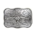 thumbnail image 1 of Western Longhorn Engraved Belt Buckle, 1 of 2