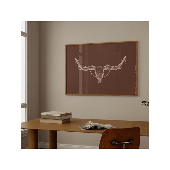 Western Longhorn Skull Rustic Cowboy Barbed Wire Bull Horn Ranch Country Wall Decor