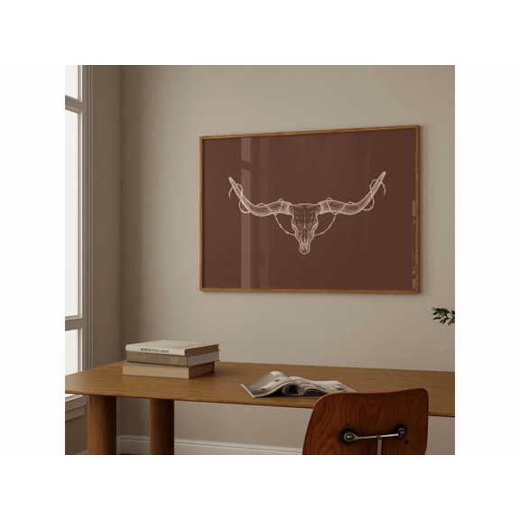Western Longhorn Skull Rustic Cowboy Barbed Wire Bull Horn Ranch Country Wall Decor