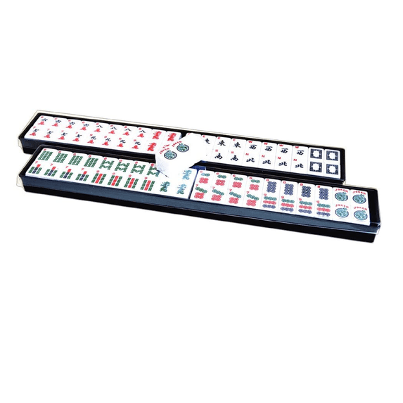 Western Mah Jong Tile Set with 2 Pcs Mah Jong Trays and Lids A Type by C&H