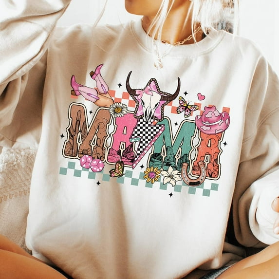 Western Mama Shirt, Country Mom Shirt, Mothers Day Gif T-Shirt, Gift For Western Mama, Mommy Cow Print Shirt Unisex S-5XL Hot Trending Shirt, Vintage Birthday Gift