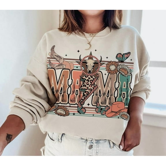 Western Mama Sweatshirt, Howdy Cowhide, Western Mom Sweatshirt, Coquette Mama Sweatshirt, Western Cow Sweatshirt, Howdy Western Sweatshirt, Mothers Day Sweatshirt, Mama Sweatshirt