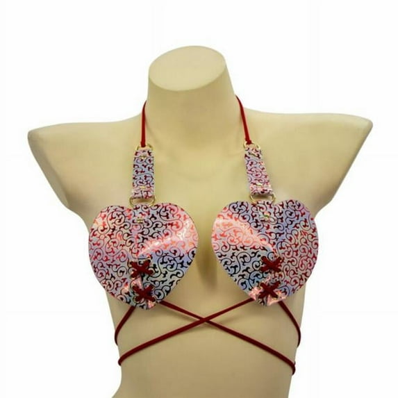 Western Mania 14704 Rave Leatherette Heart Top, Multi Color