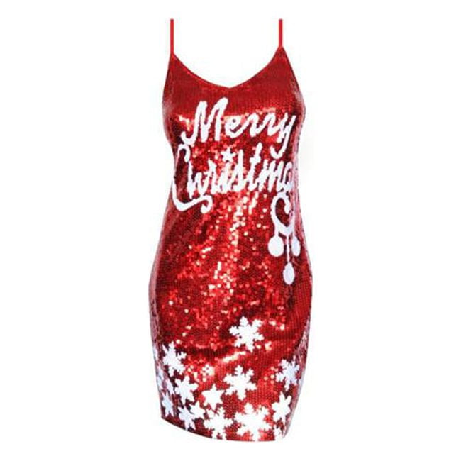 Western Mania 2329-RED-L Sequin Dress, Red - Large - Walmart.com