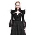 thumbnail image 1 of Western Mania CA5-L Vintage Gothic Short Feather Cape, Black - Large, 1 of 1