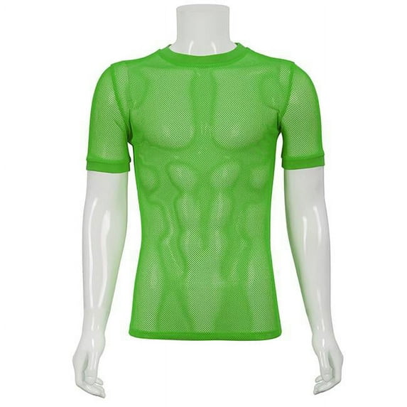 Western Mania TT39-NG-2XL Punk Mesh T-Shirt, Neon Green - 2XL