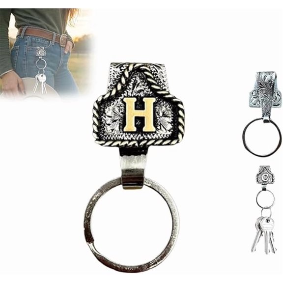 Western Men Key Holder Keychain Quick Detach Design Metal Belt Keyring Clip Fashion Accessory Travel Essential