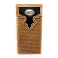 thumbnail image 1 of Western Men's Cow Fur Genuine Leather Basketweave Praying Cowboy Bifold Wallet in 2 Colors, 1 of 3