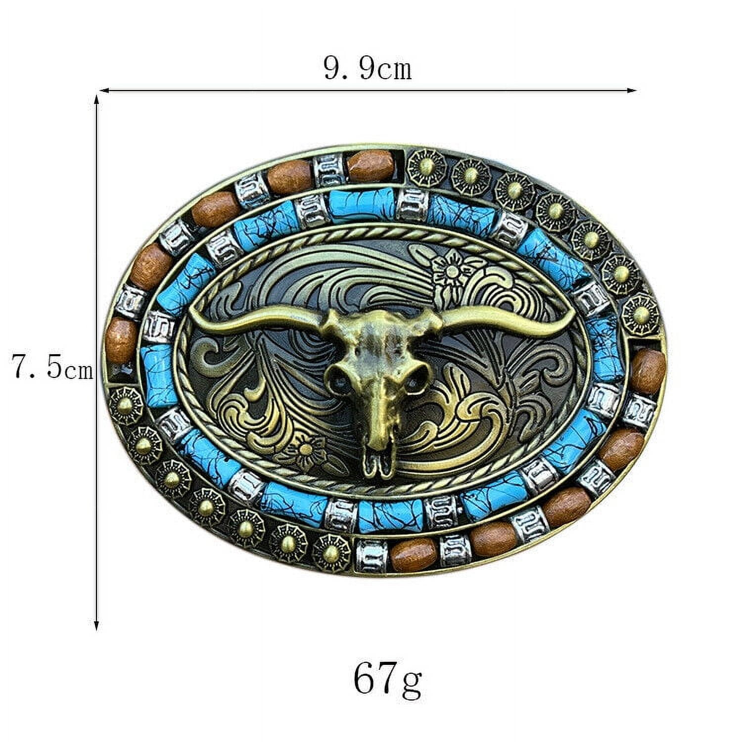 Western Mens Alloy Vintage Fashion Leather Belt Buckle  display picture 3