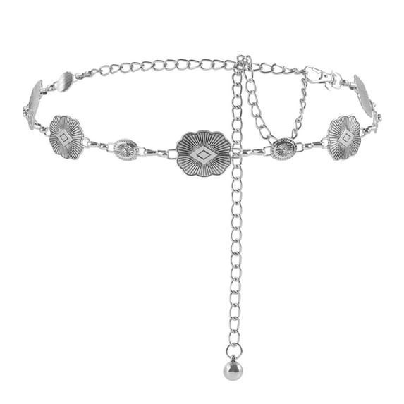 Western Metal Concho Belt for Women Cowgirl Chain Belts for Dresses Jeans Country Concert Outfit