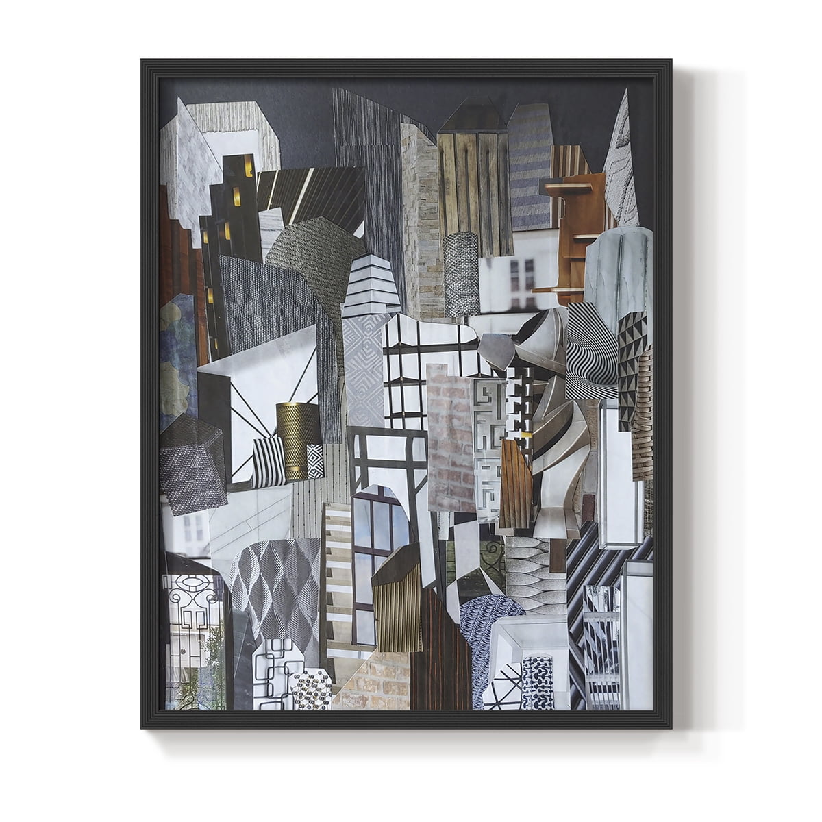 Western Metropolis Framed Print in Black Solid Wood 22 x 28 Framed Print
