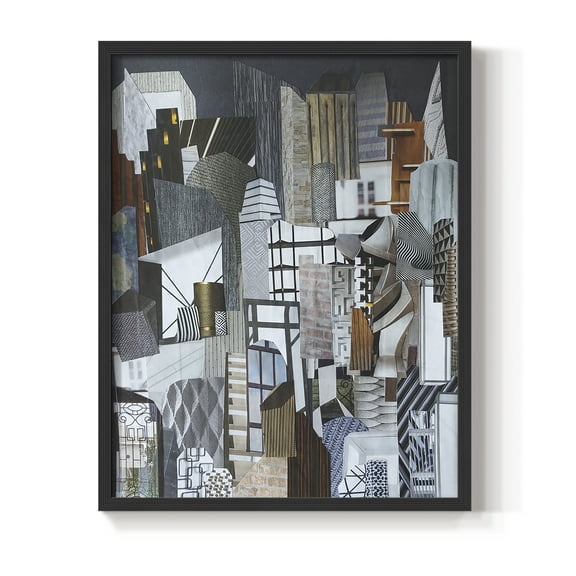 Western Metropolis Framed Print in Black Solid Wood 8 x 10 Framed Print