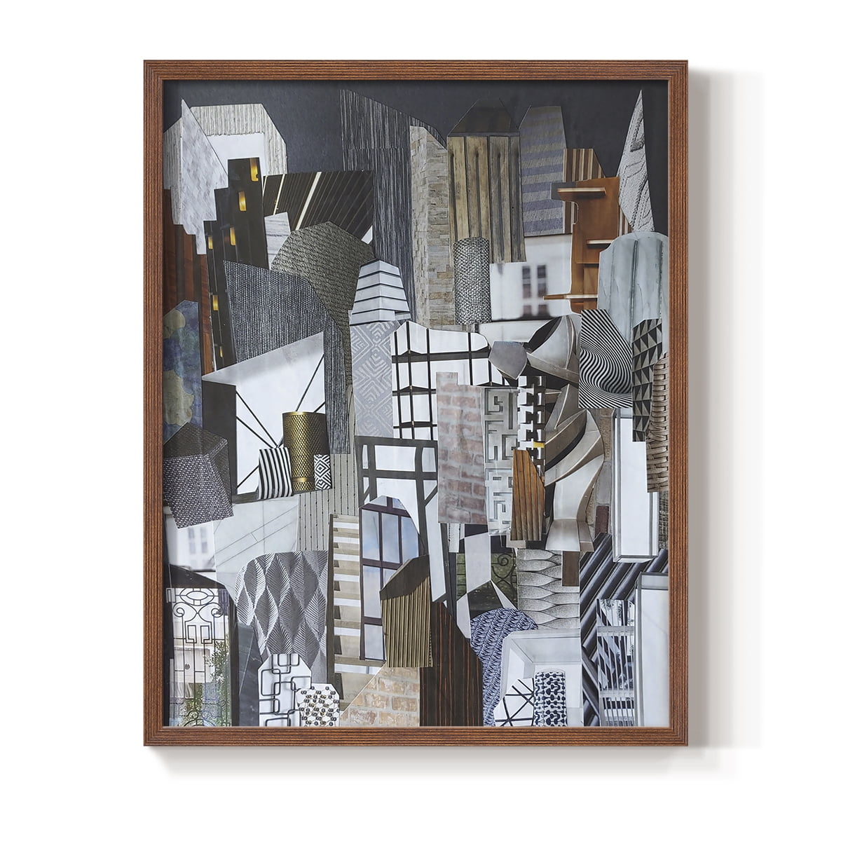 Western Metropolis Framed Print in Brown Solid Wood 8 x 10 Framed Print