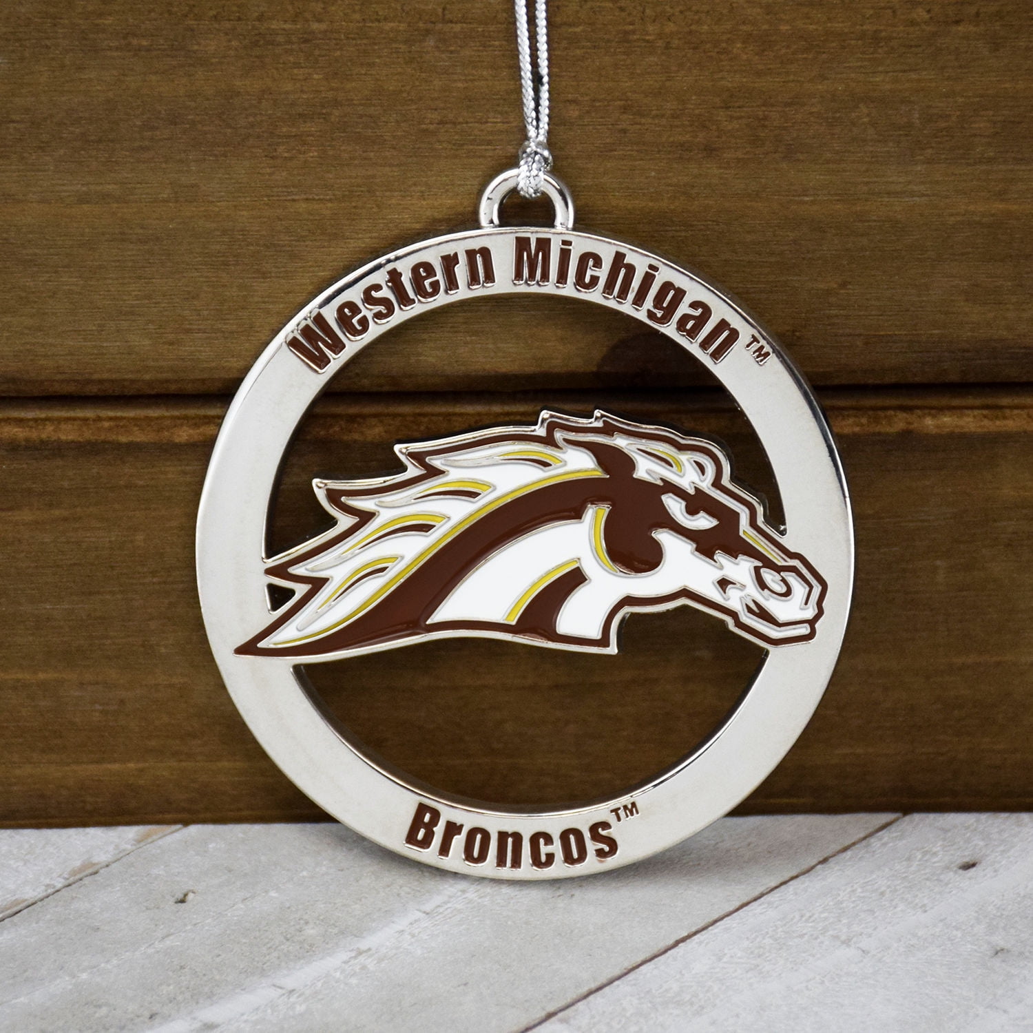 Fan Frenzy Gifts UVU Utah Valley Wolverines 2-Piece Silver Enamel Ornament Set (3 Inch)
