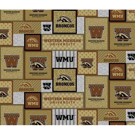 Western Michigan University Broncos Fleece Fabric 58" by the yard