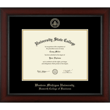 Western Michigan University Haworth College of Business Diploma Frame, Document Size 11" x 8.5"