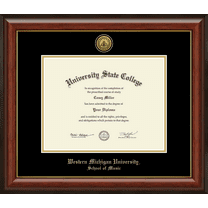 Western Michigan University School of Music Diploma Frame, Document Size 11" x 8.5"