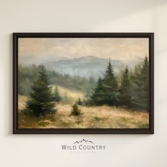 Western Mountain Forest Pine Tree Evergreen Poster
