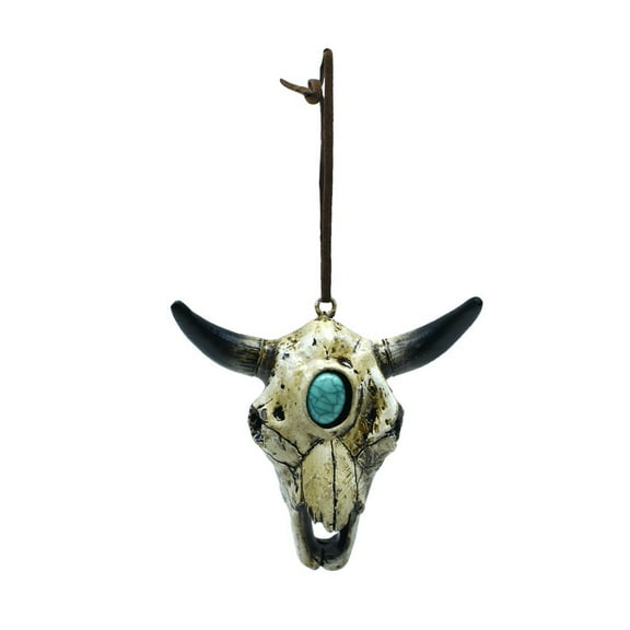 Western Native American Bull Steer Cow Skull Christmas Tree Ornament Hanging Southwestern Xmas Decor