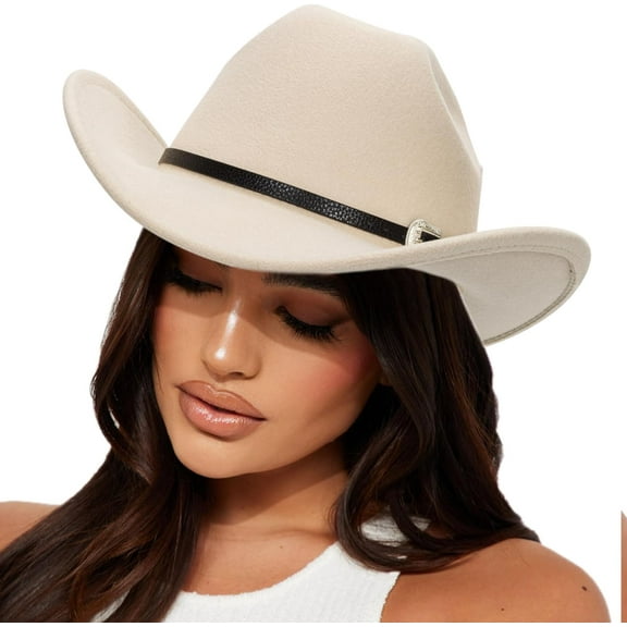 Western Outback Felt Cowboy Hat for Women Cowgirls Fedora Gus Hat Rodeo for Medium/Large Headwear